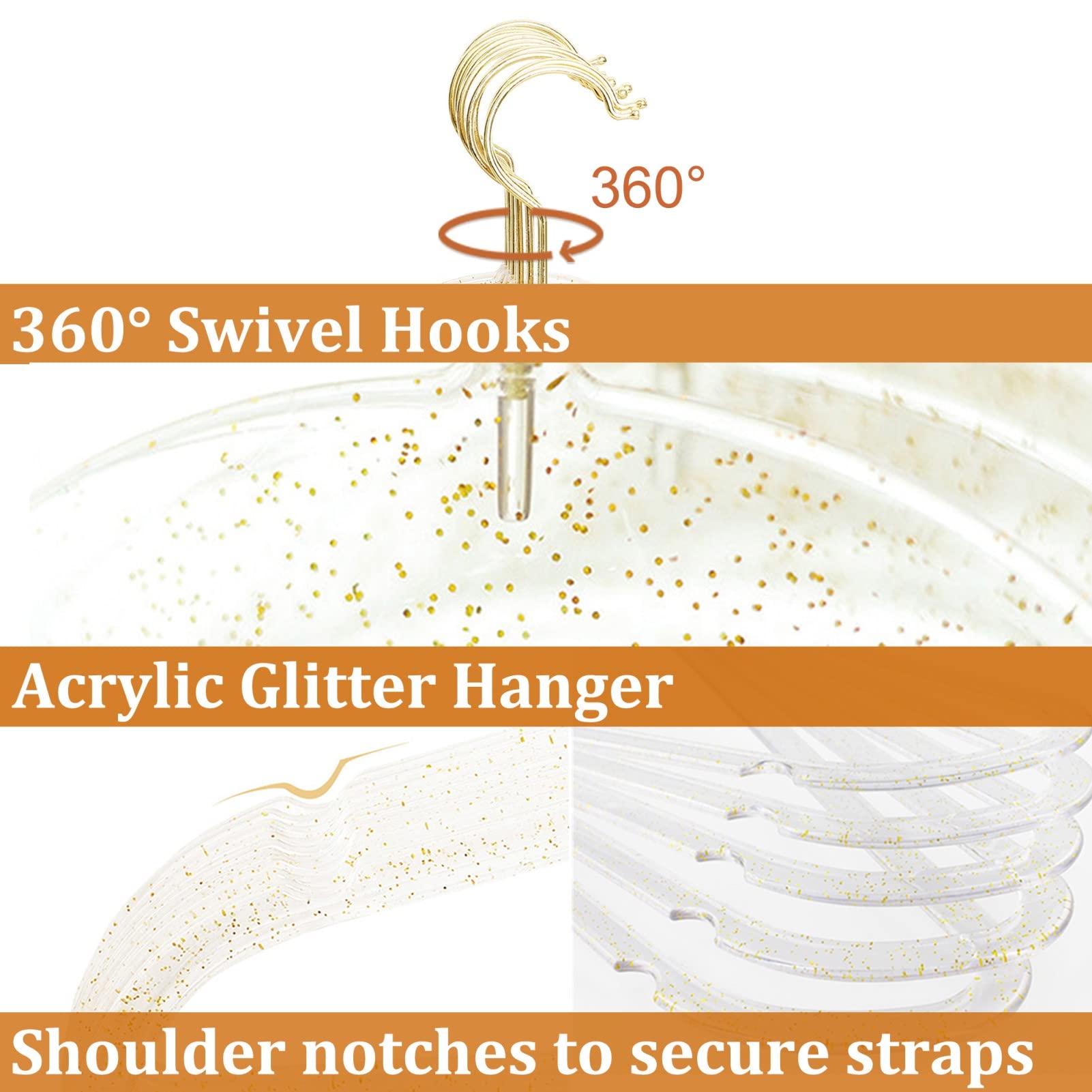 VSV Storage notched shoulders prevent slipping on dresses and tops.