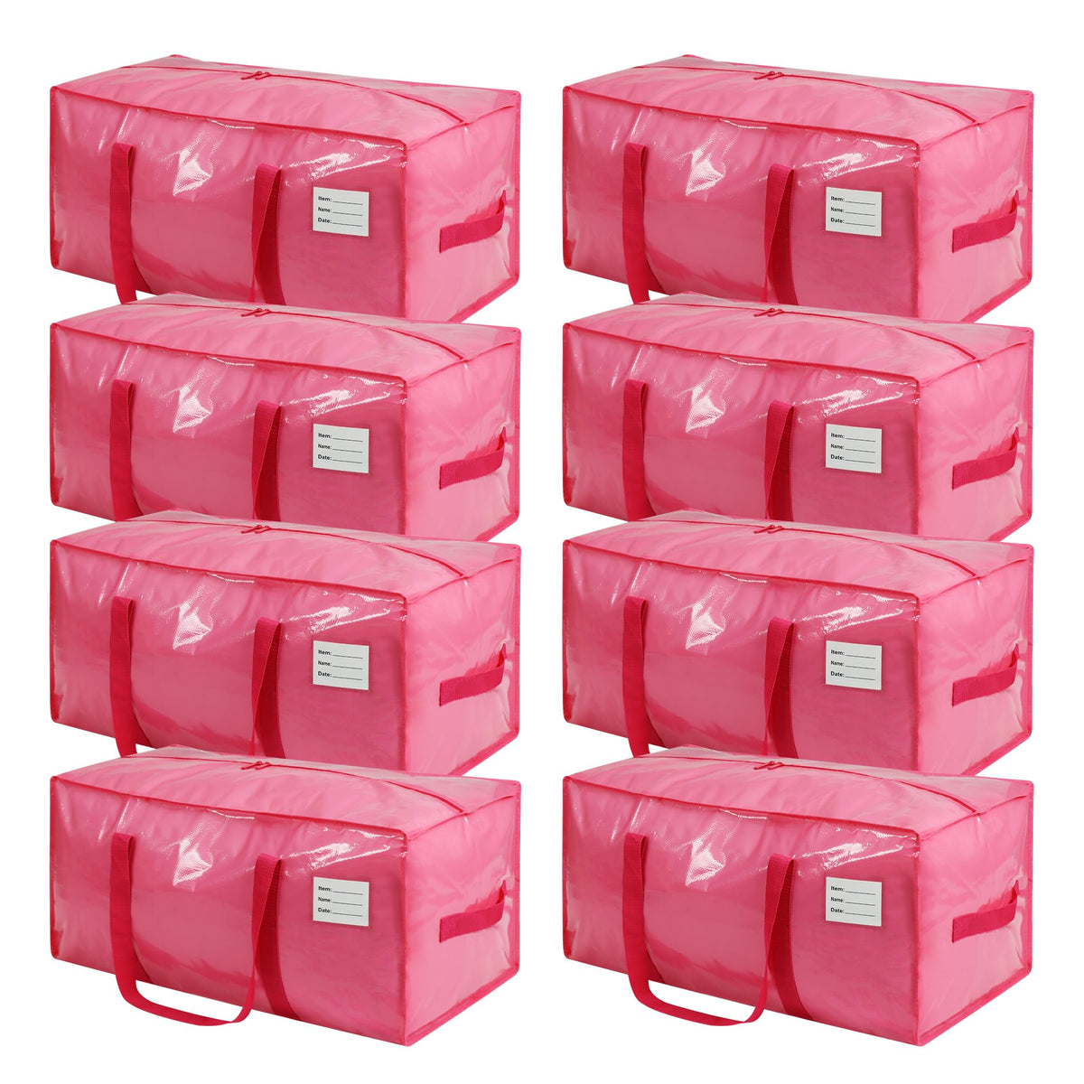 VTSVTS 8-pack pink moving bag with label pocket for quick identification.