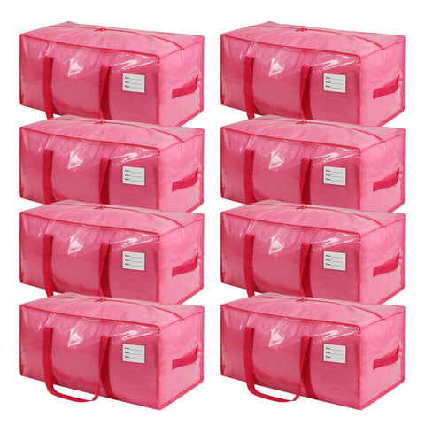 VTSVTS 8-pack pink moving bag with label pocket for quick identification.