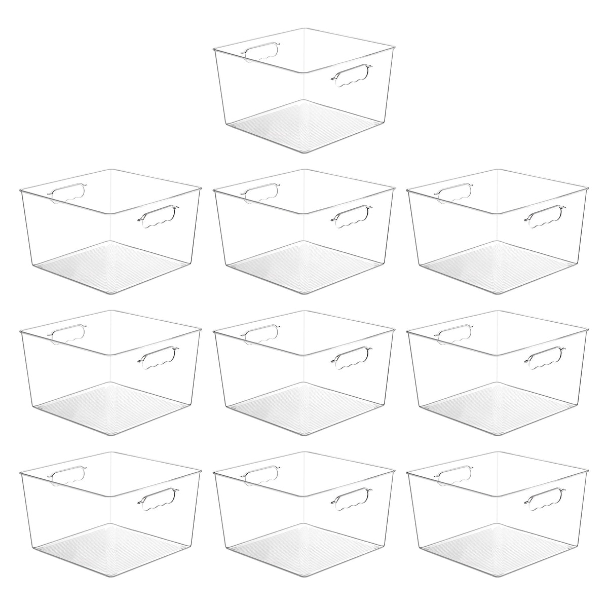 Vtopmart 10-pack clear storage bins for pantry organization.