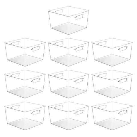 Vtopmart 10-pack clear storage bins for pantry organization.