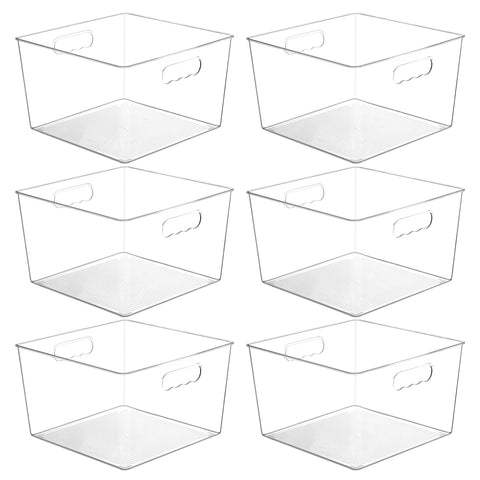 Vtopmart 11 by 11 by 6.9 inch clear bin for easy pantry organization.
