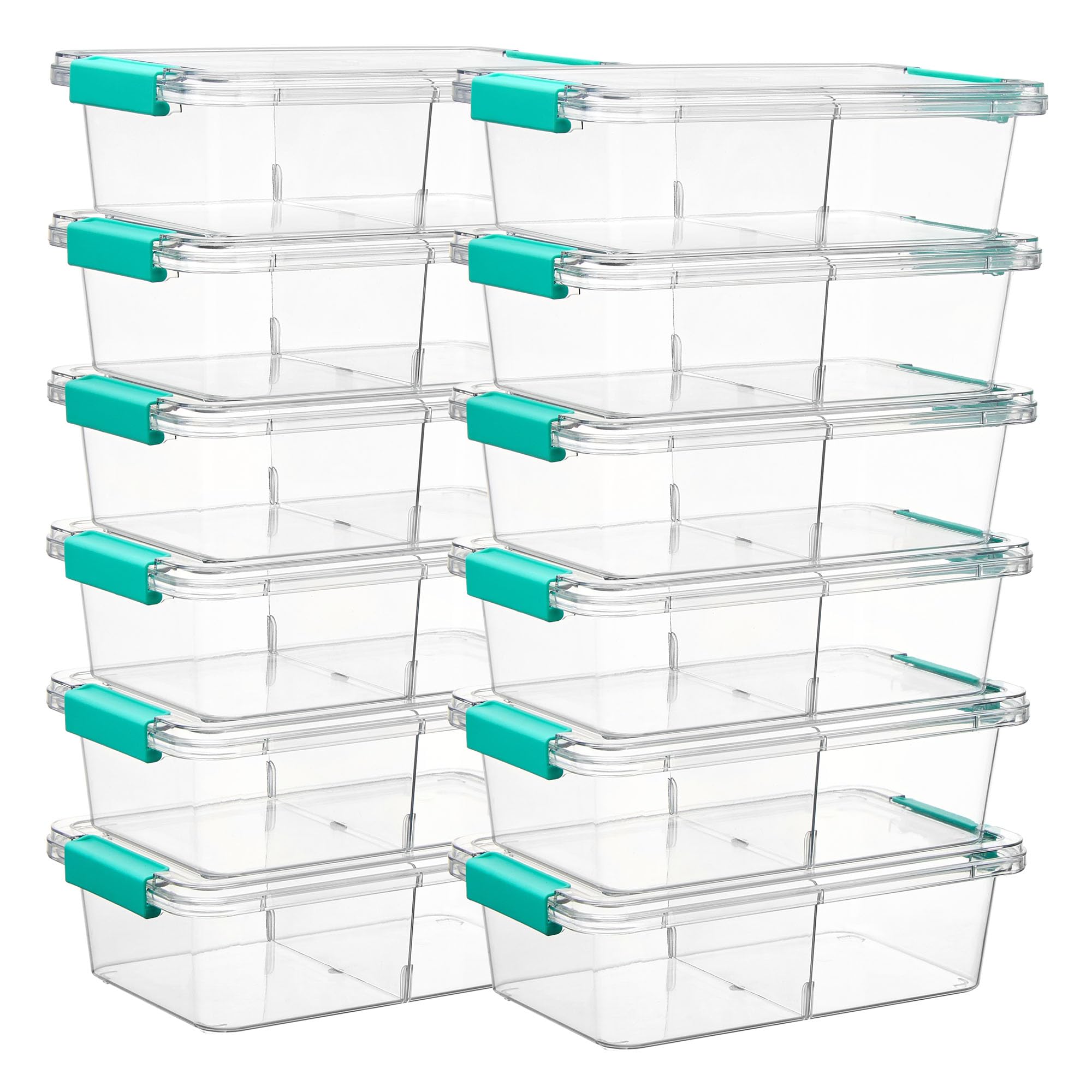 Vtopmart 12-pack clear pencil box with divider keeps pencils tidy and small supplies within reach.