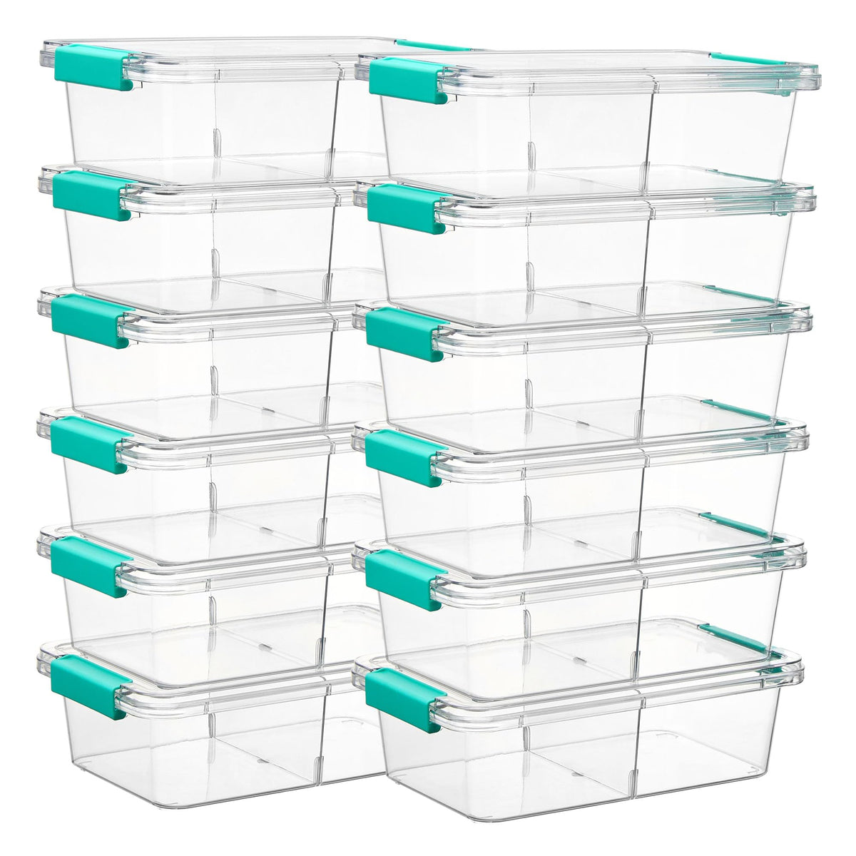 Vtopmart 12-pack clear pencil box with divider keeps pencils tidy and small supplies within reach.