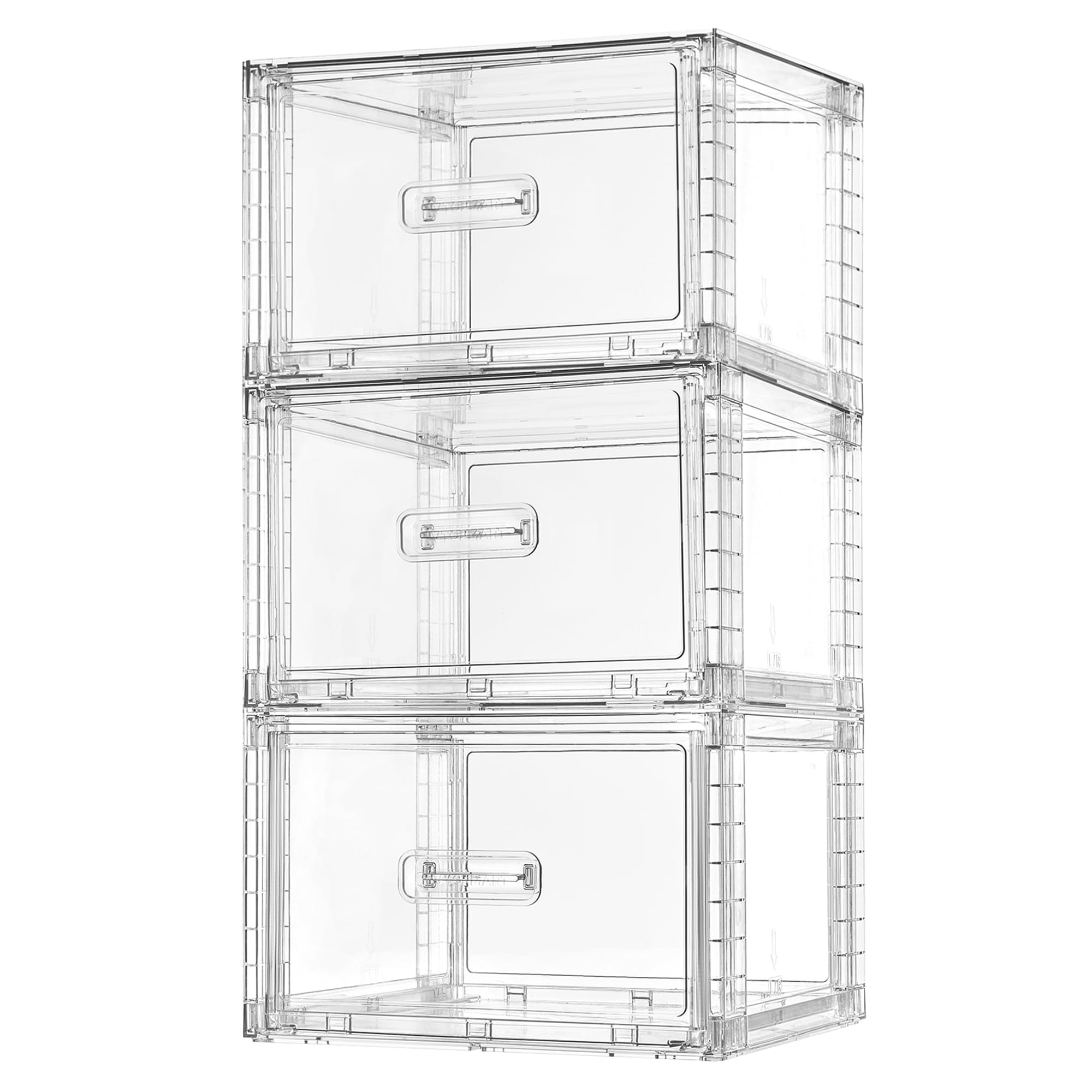 Vtopmart 18QT clear drawer front view showing smooth glide and visibility
