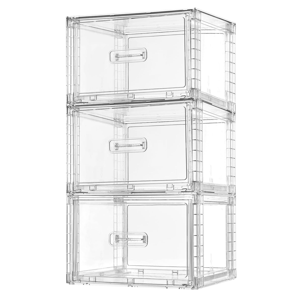 Vtopmart 18QT clear drawer front view showing smooth glide and visibility