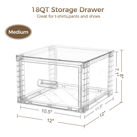 Vtopmart clear drawer interior with smooth glide slides for quick access.