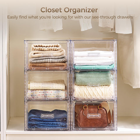 Vtopmart crystal-clear bins provide instant content visibility.
