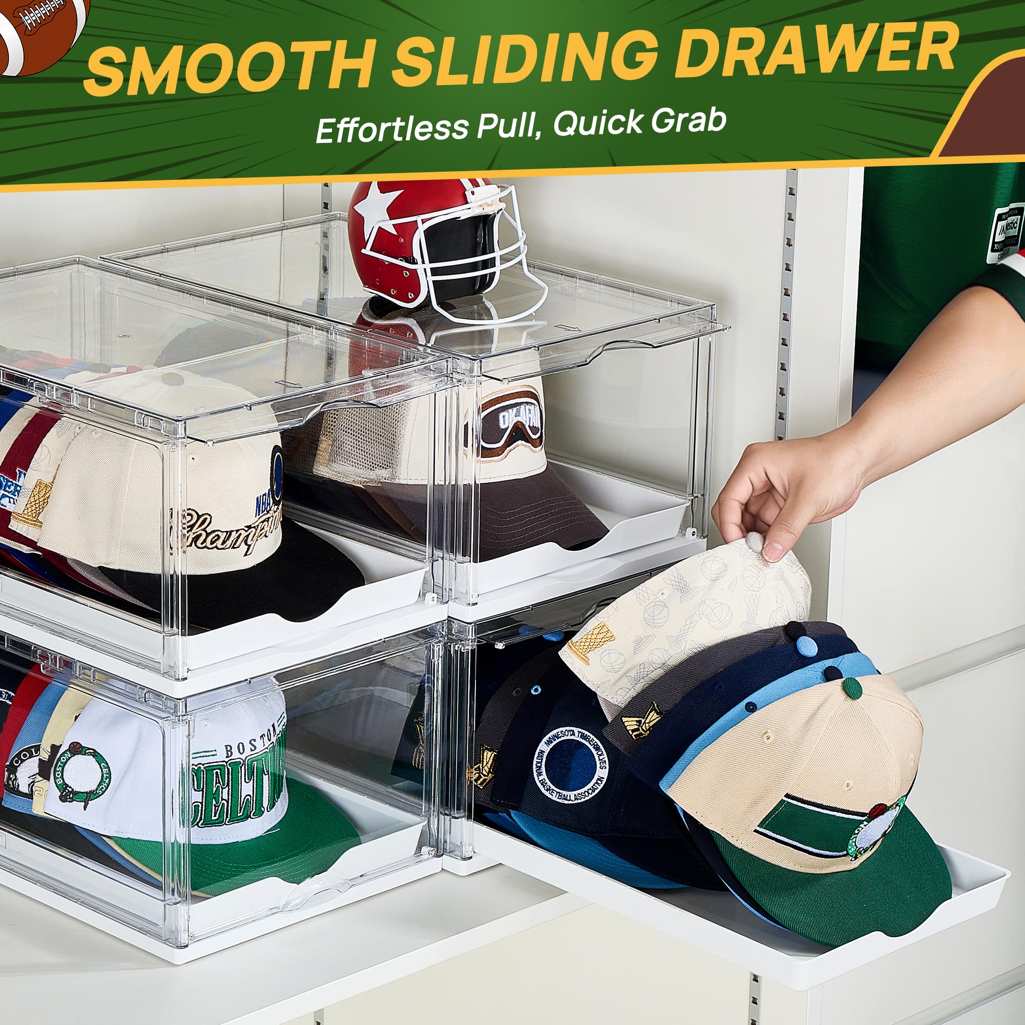 Vtopmart 2-pack hat storage keeping hats neatly organized on display.