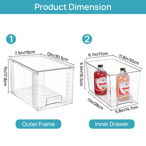Vtopmart 4Pack drawers inside a cabinet maximize vertical space and reduce clutter.