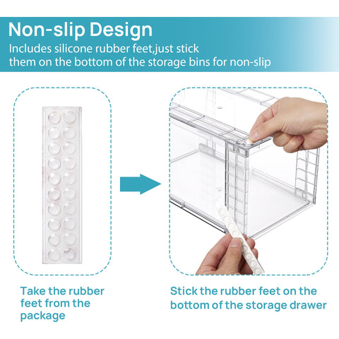 Vtopmart 4Pack designed for under-sink storage with stackable arrangement.