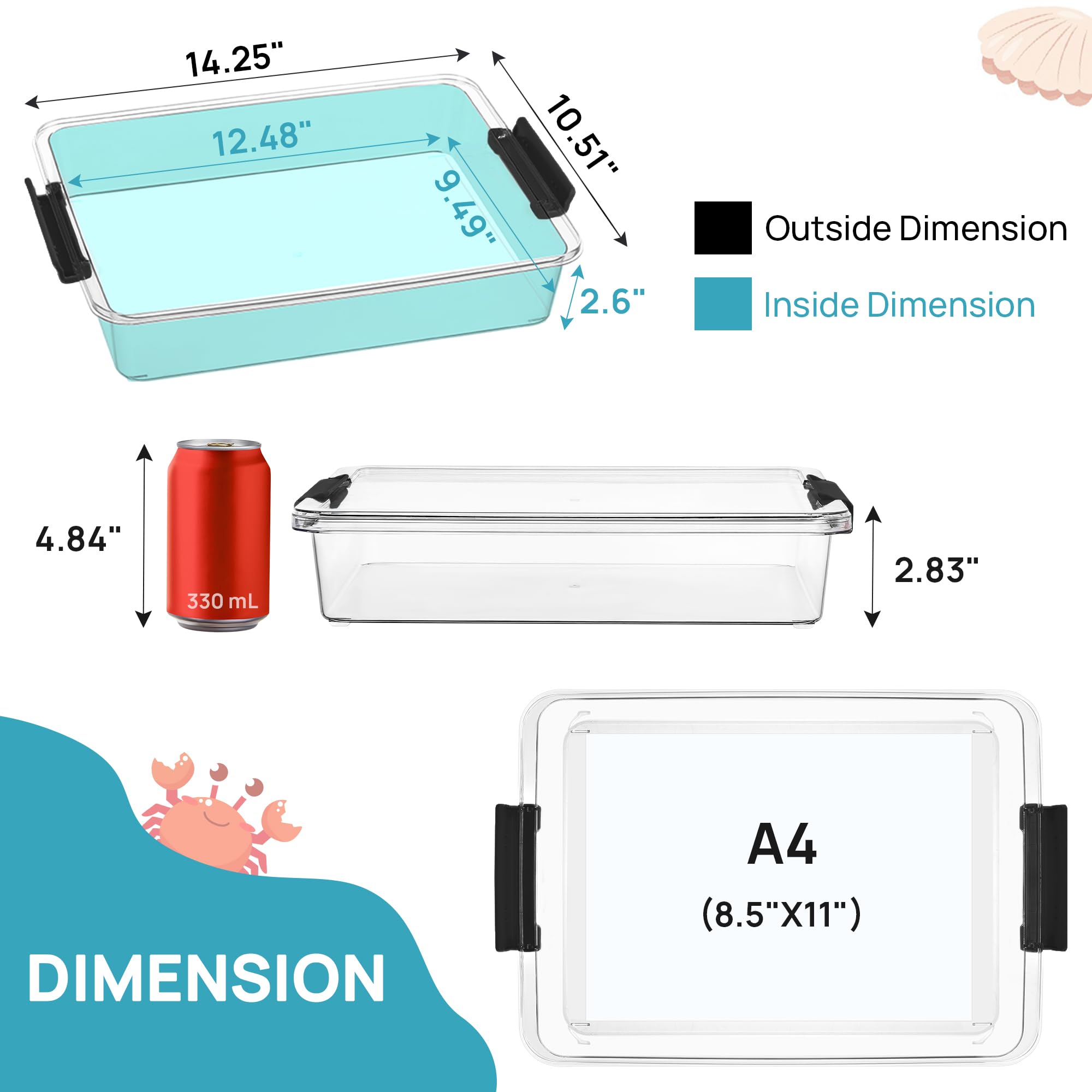 Vtopmart clear view bin highlights quick visibility for easy item retrieval