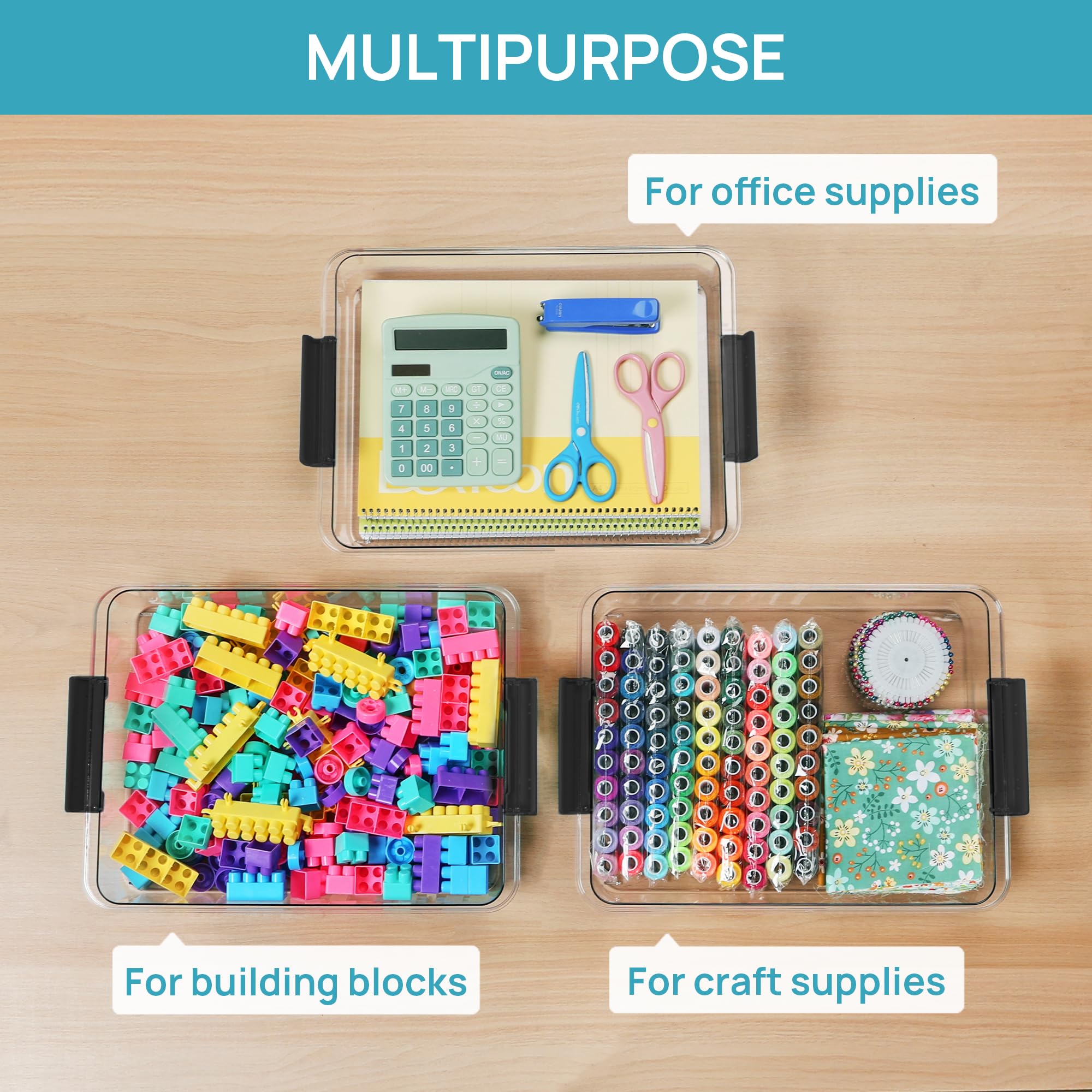 Vtopmart craft-supplies bin stores art materials for neat projects