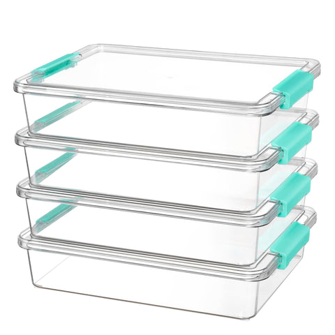 Vtopmart 6qt storage bin with lid offers clear visibility for quick item retrieval.