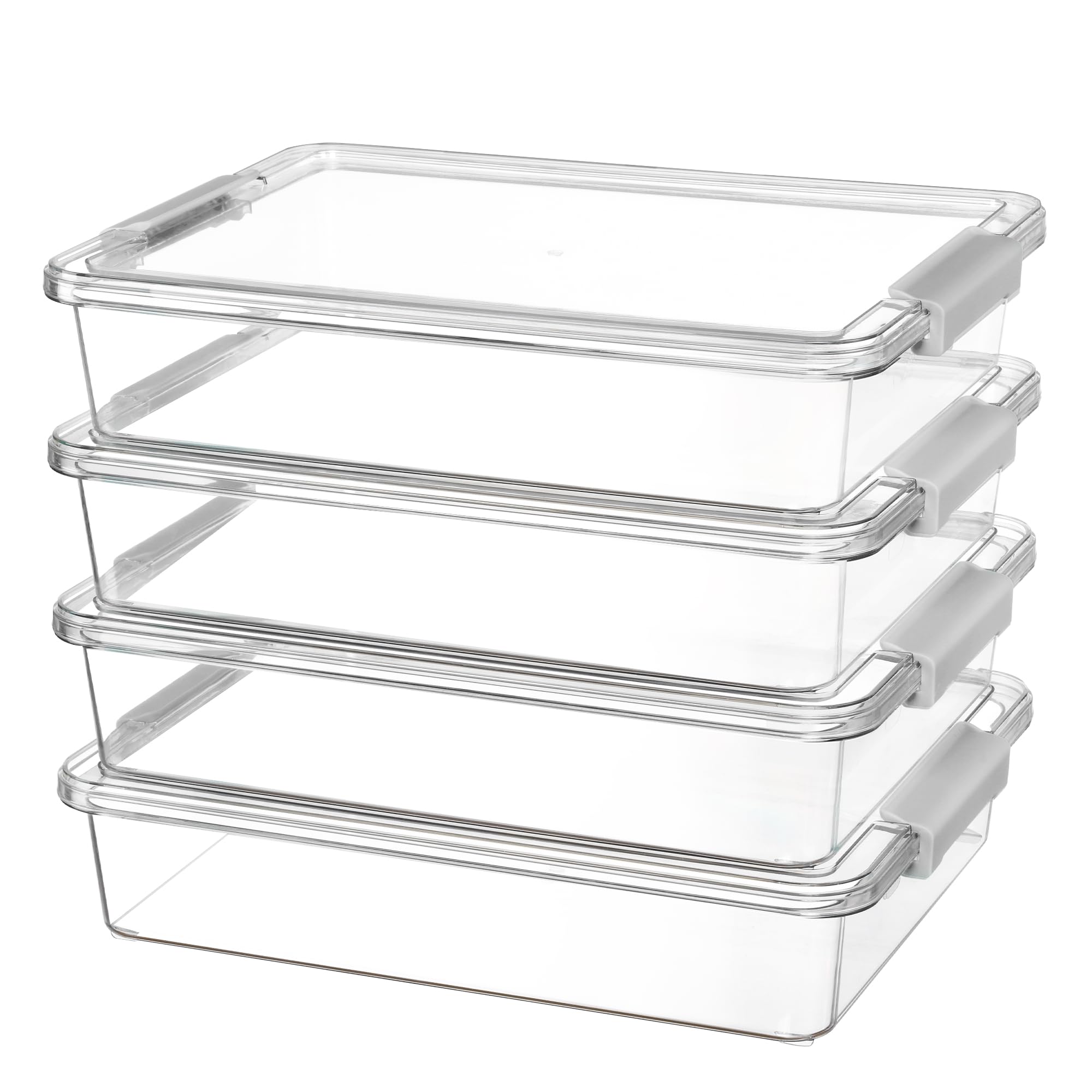 Vtopmart 6 Qt storage bin with lid, front view, easy access for organized home use.