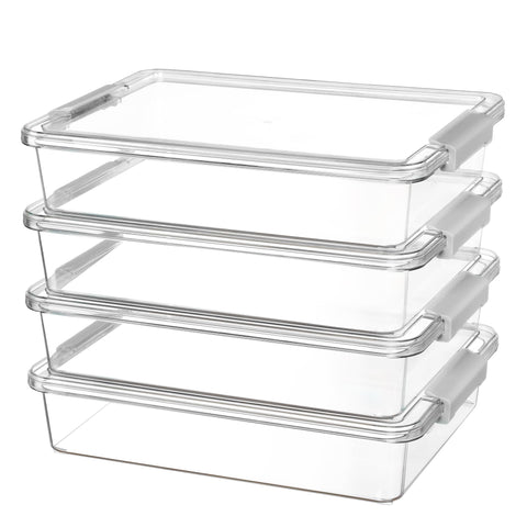 Vtopmart 6 Qt storage bin with lid, front view, easy access for organized home use.