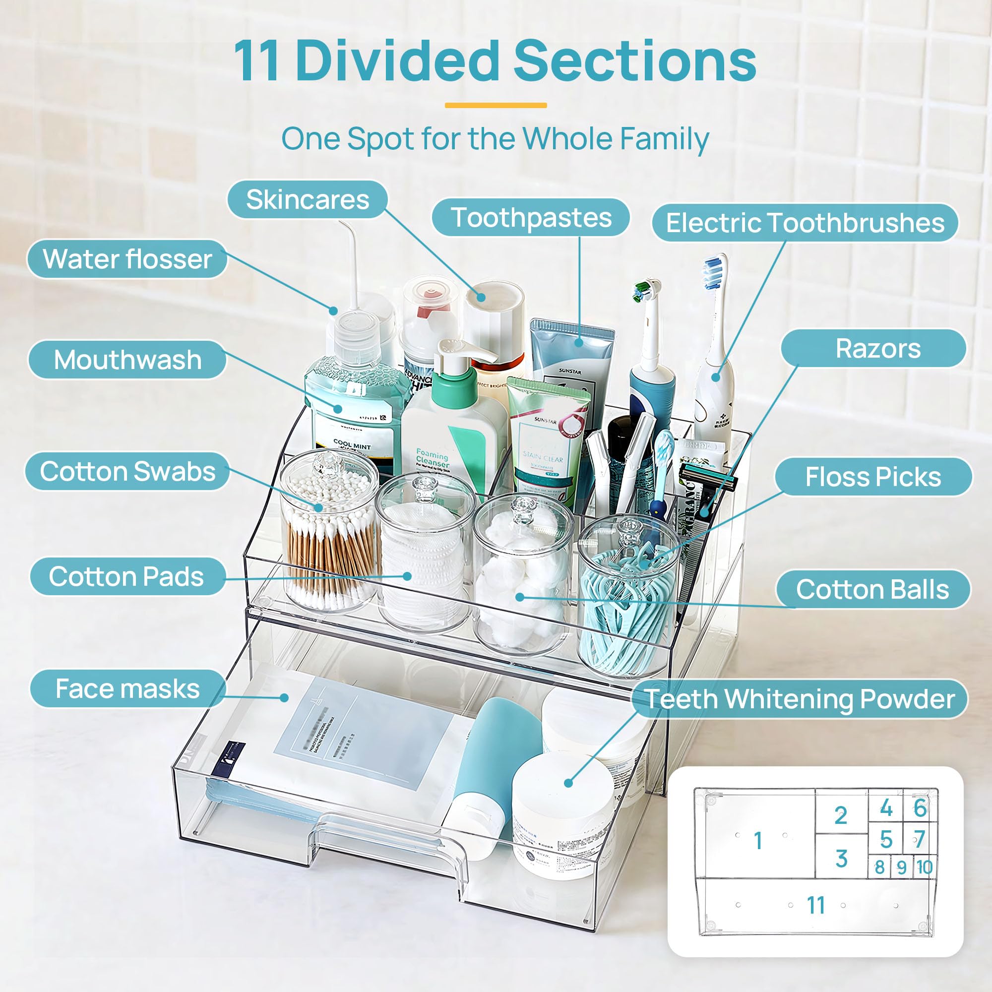 Vtopmart clear-jar-collection shows contents at a glance and stays dust-free