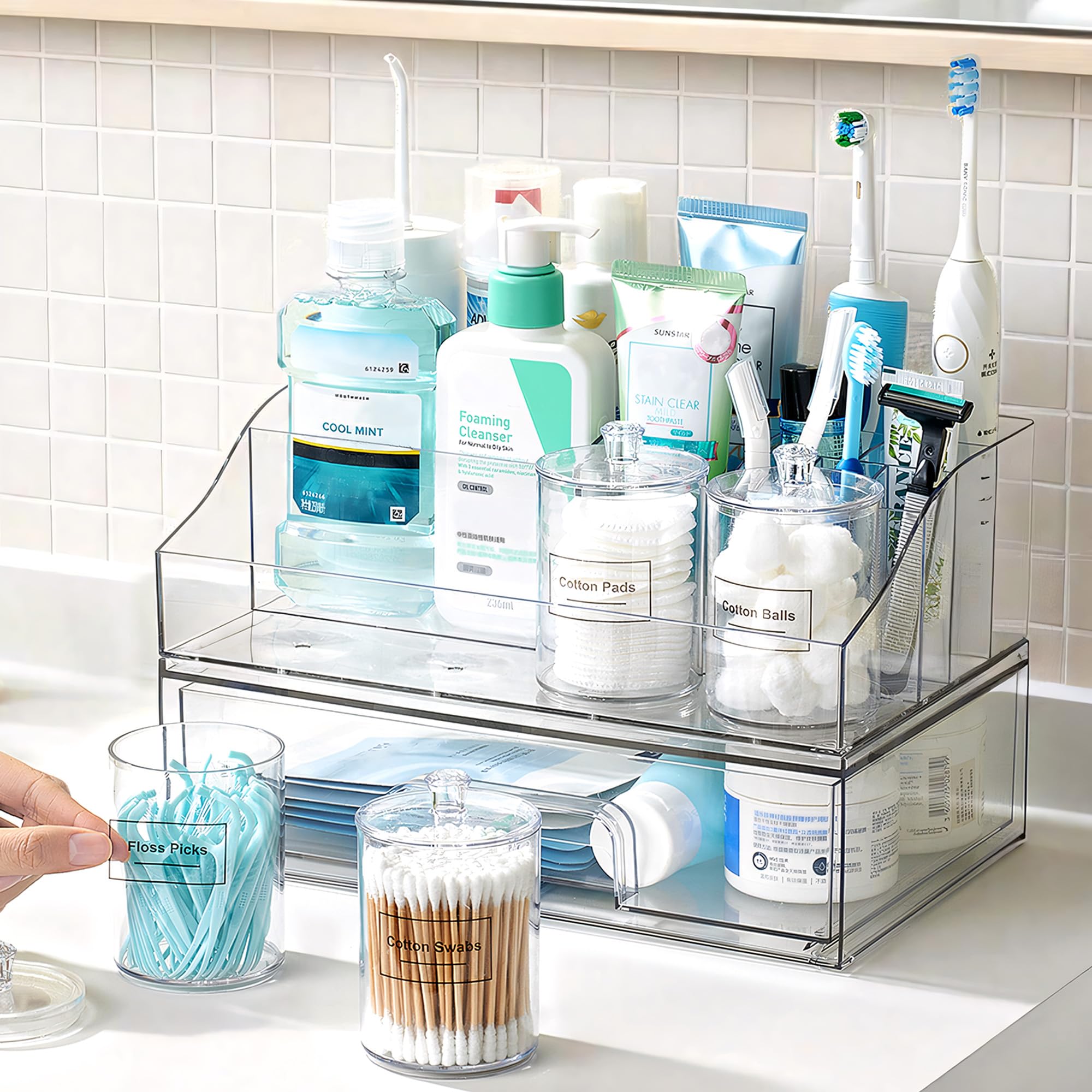 Vtopmart divided-tray keeps vanity items neatly separated and accessible