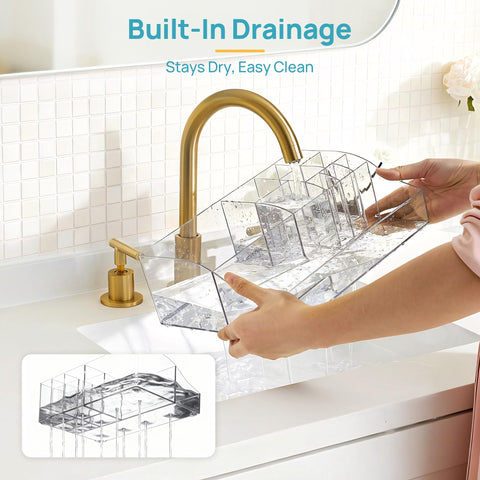 Vtopmart drainage-holes prevent water pooling for a dry, hygienic surface
