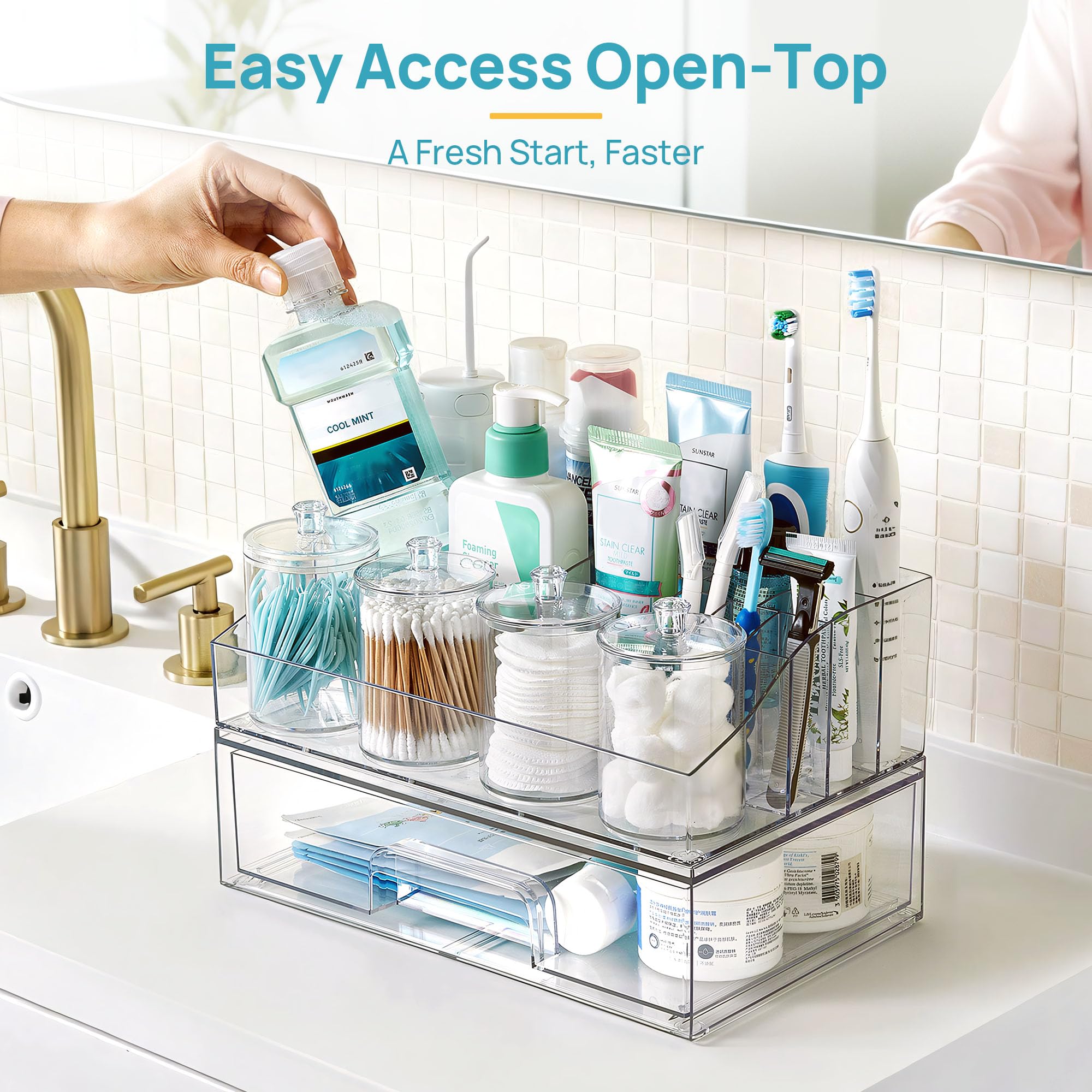 Vtopmart drawer-compartment keeps daily essentials within easy reach