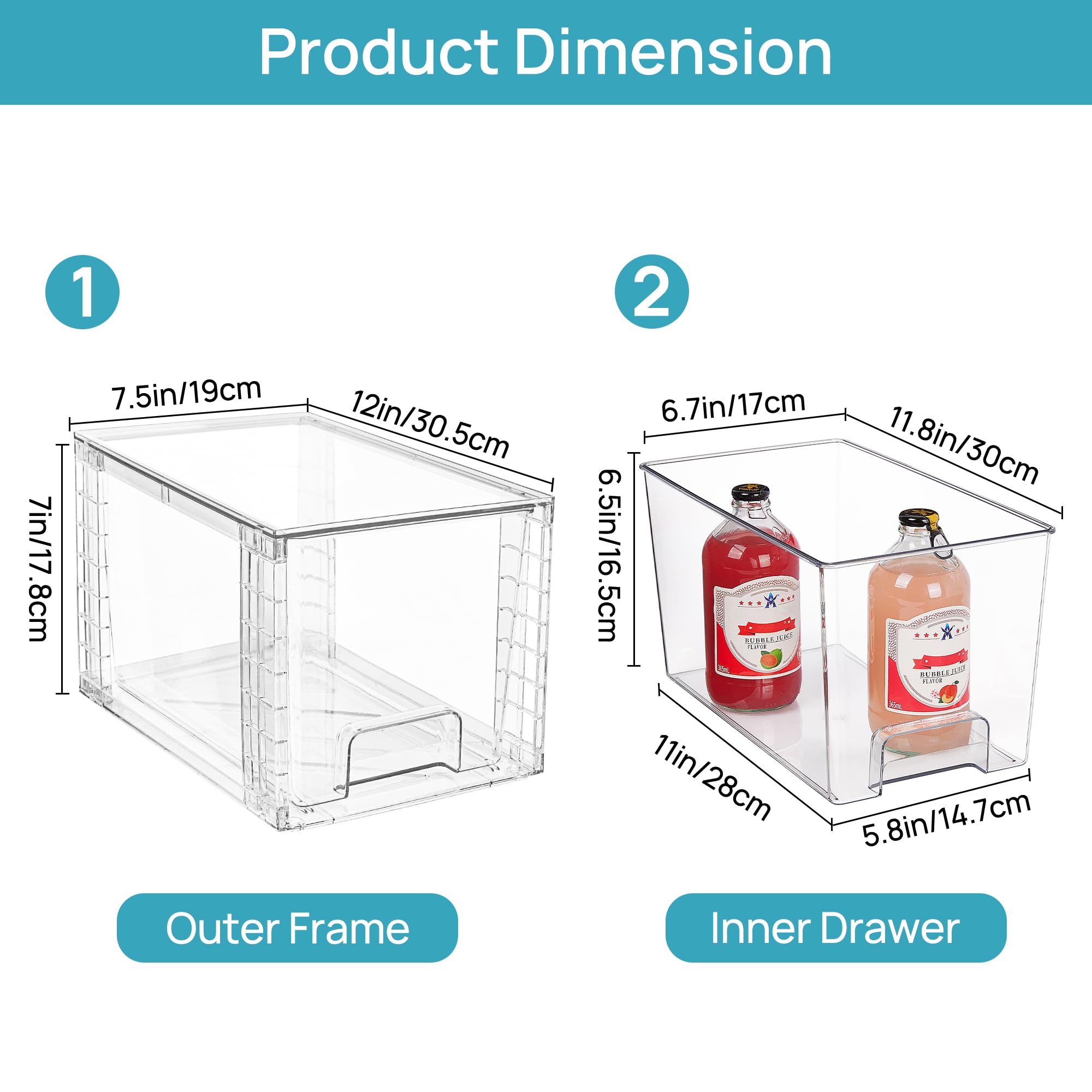 Vtopmart clear acrylic drawer organizer with handles for easy access