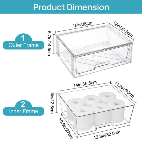 Vtopmart clear acrylic drawer top view showing transparent storage