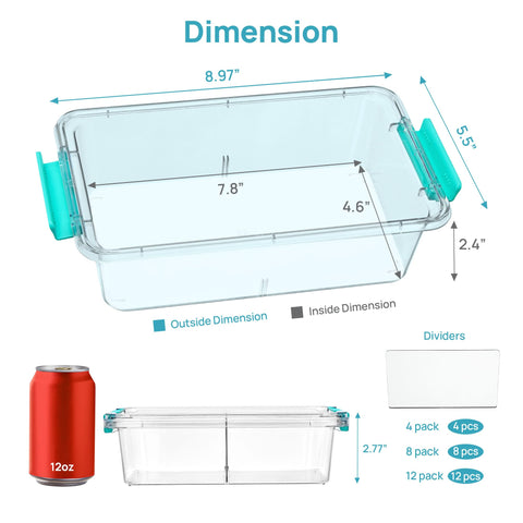 Vtopmart clear pencil box with snap-on lid; secure storage for pens, markers, and accessories.