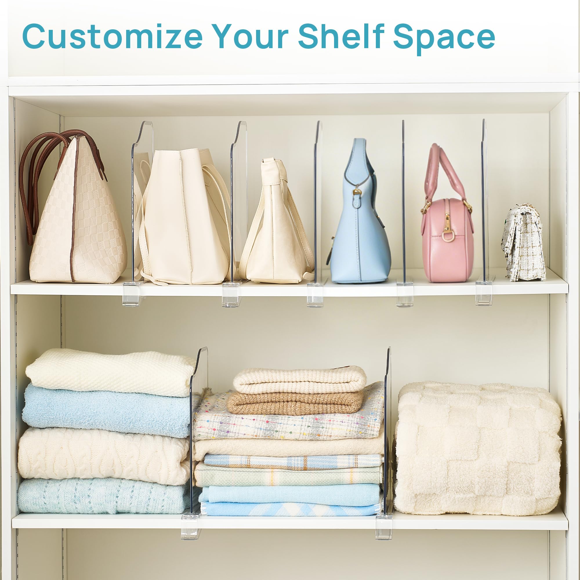Vtopmart clear plastic dividers keep items visible and accessible.