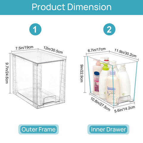 Vtopmart stackable drawers on shelf maximizing vertical storage in cabinets