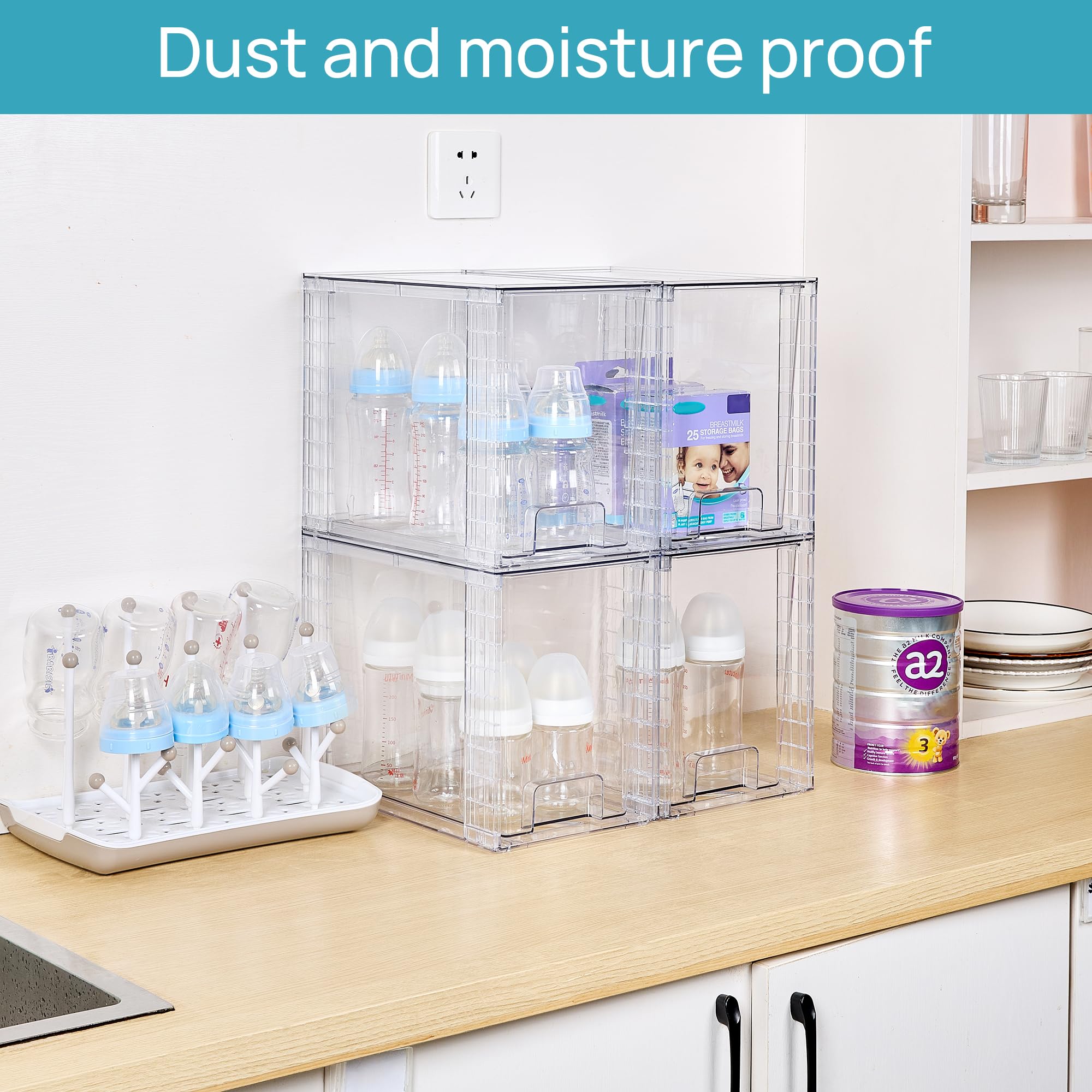 Vtopmart stackable design frees counter space and simplifies access