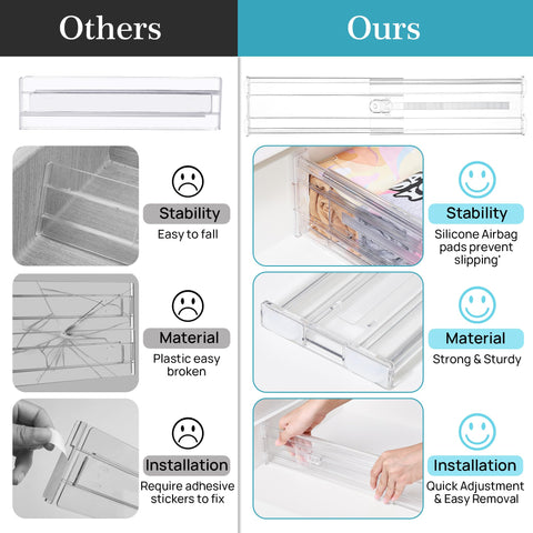 Vtopmart divider in use creates compartments for folded garments