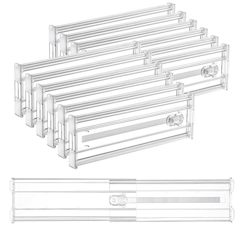 Vtopmart 4 inch extendable drawer divider for flexible storage organization.