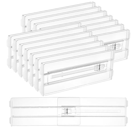 Vtopmart drawer divider close-up in clear plastic, built for durable organization.