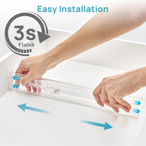 Vtopmart drawer divider silicone buffer protects drawers from scratches.