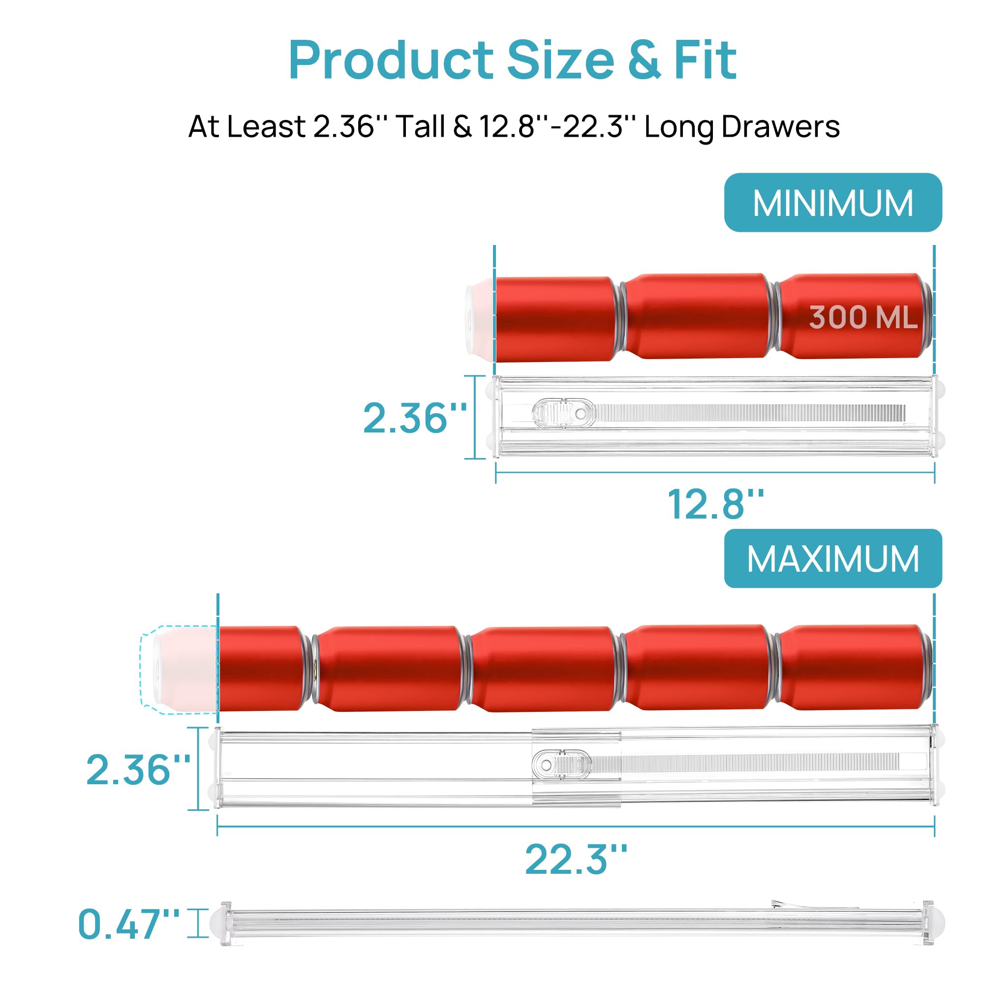 Vtopmart drawer divider smooth edge highlights safe use and quick setup.