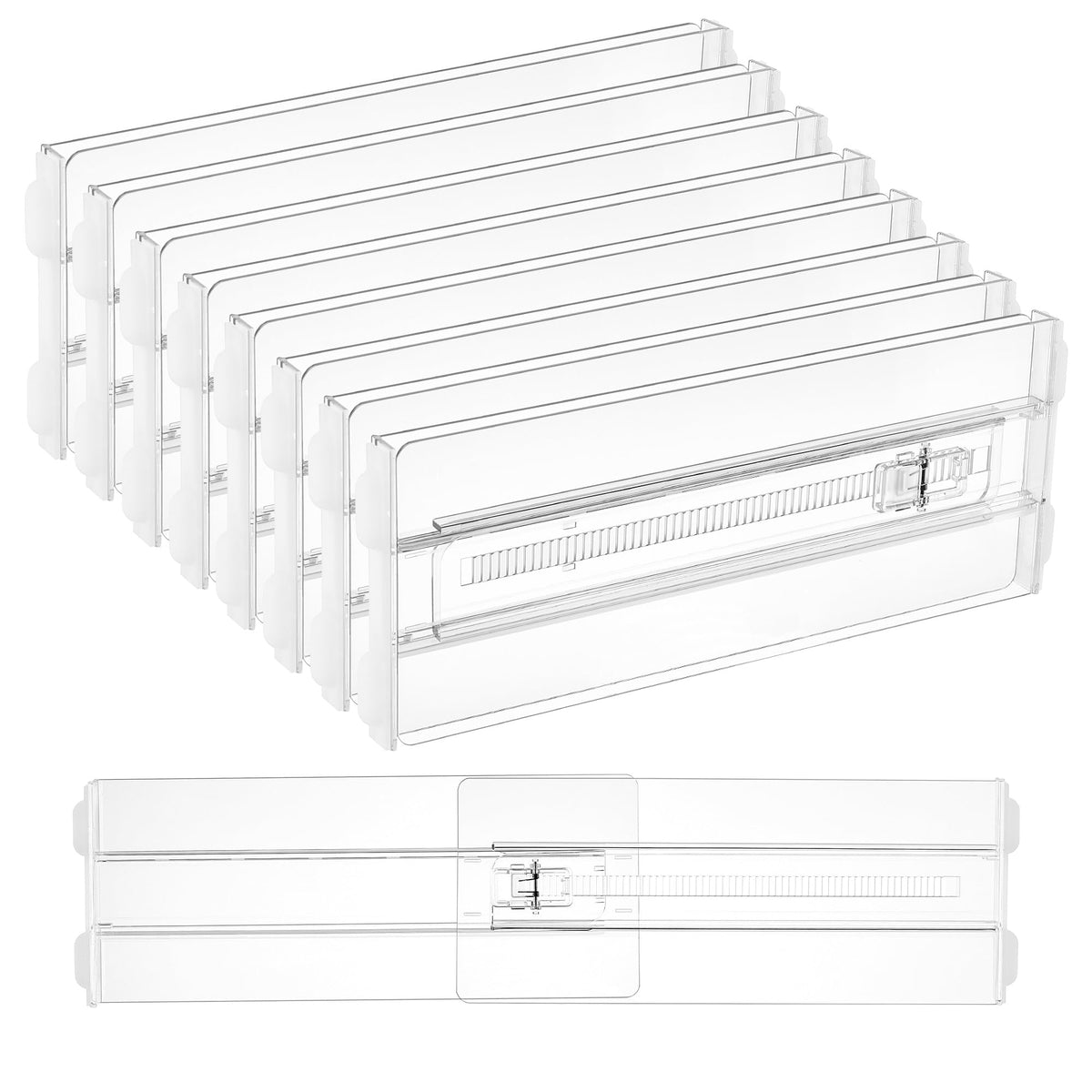Vtopmart 8-pack drawer dividers ready for easy assembly and organized drawers.