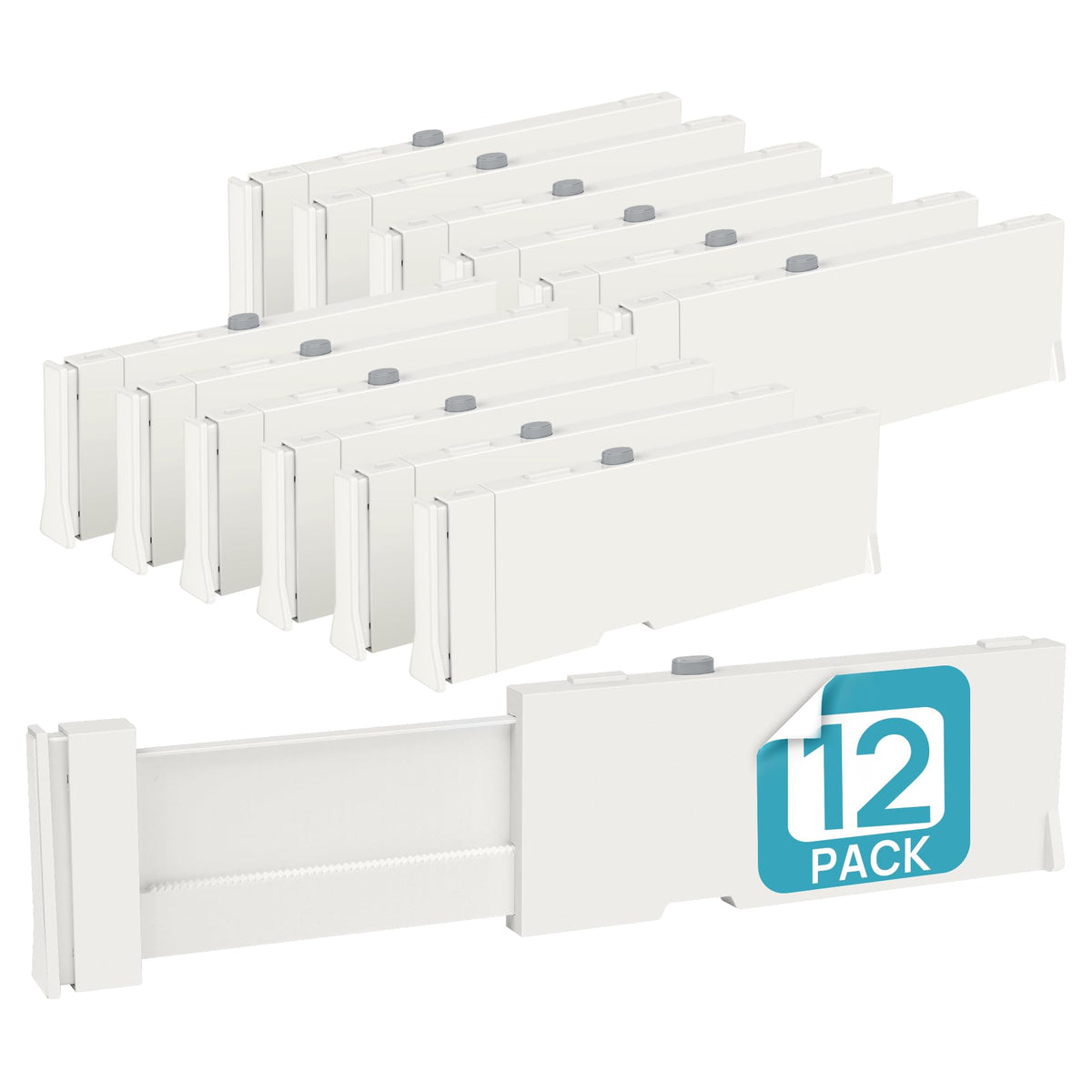 Vtopmart drawer dividers extendable 11.3-17 inches for flexible organization.