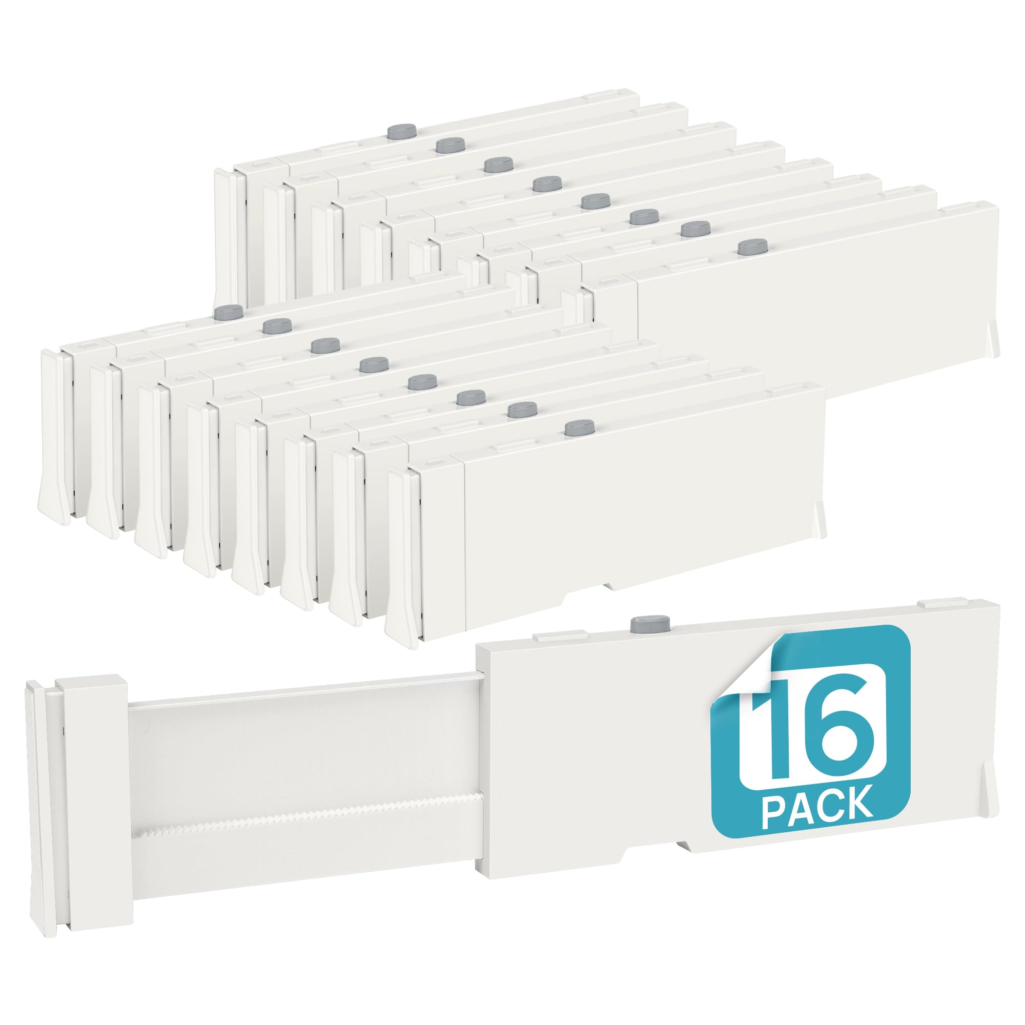 Vtopmart adjustable drawer divider extended to fit a mid-size dresser drawer