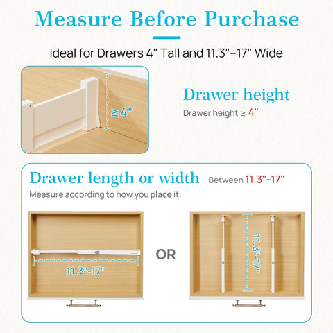 Vtopmart divider set quick-install design with spring tension.