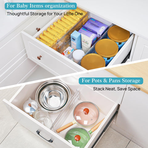 Vtopmart transparent plastic divider enables quick item checks