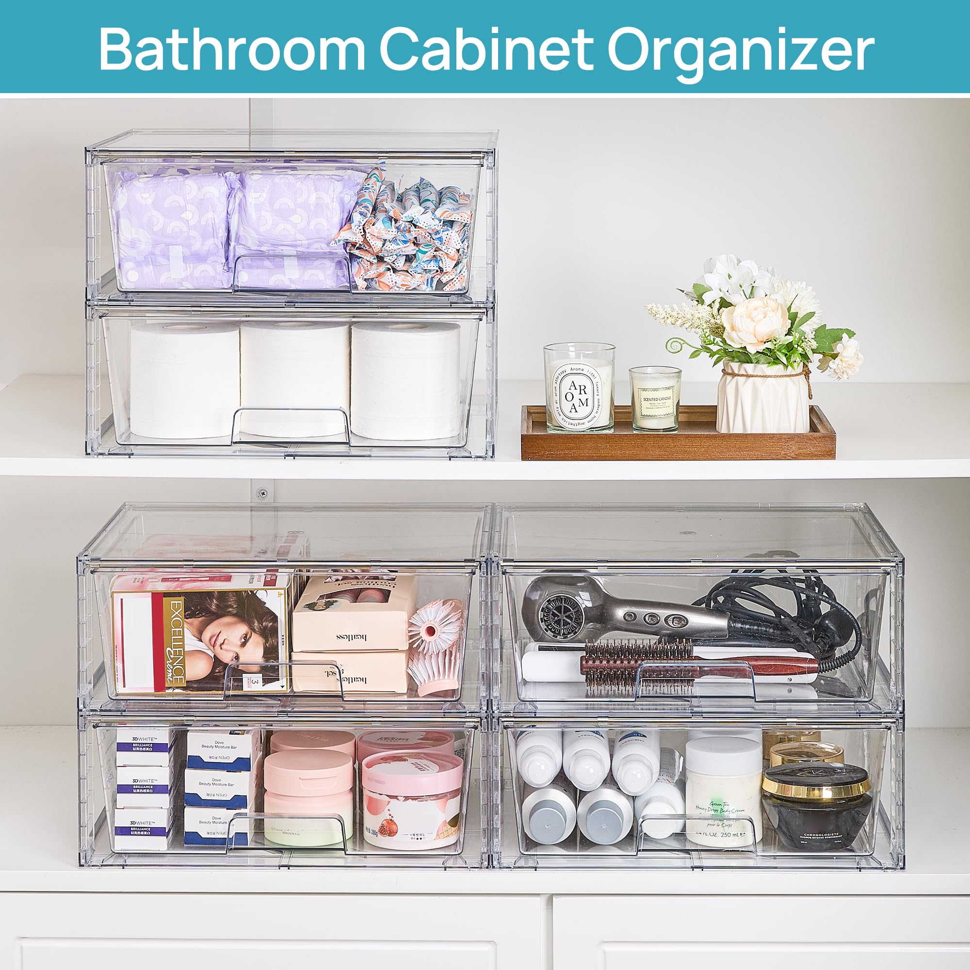 Vtopmart drawer sliding rail system with smooth pull-out