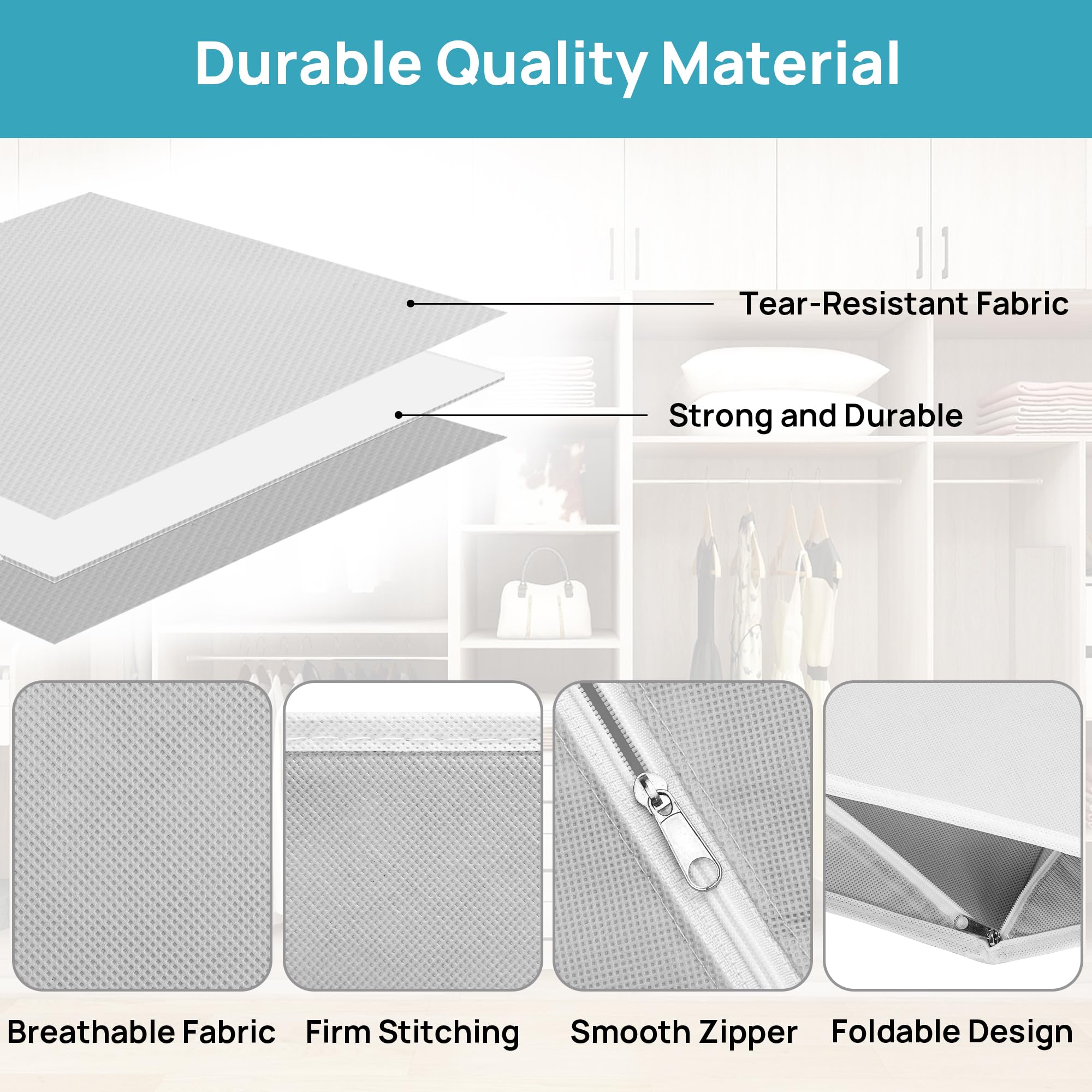 Vtopmart durable breathable fabric bins withstand daily use