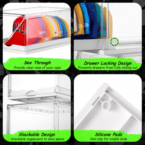 Vtopmart clear display keeps your cap collection visible and ready.