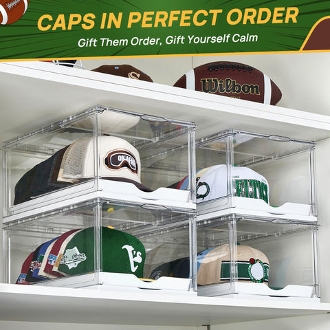 Vtopmart hat display with magnetic door for secure, stylish presentation.