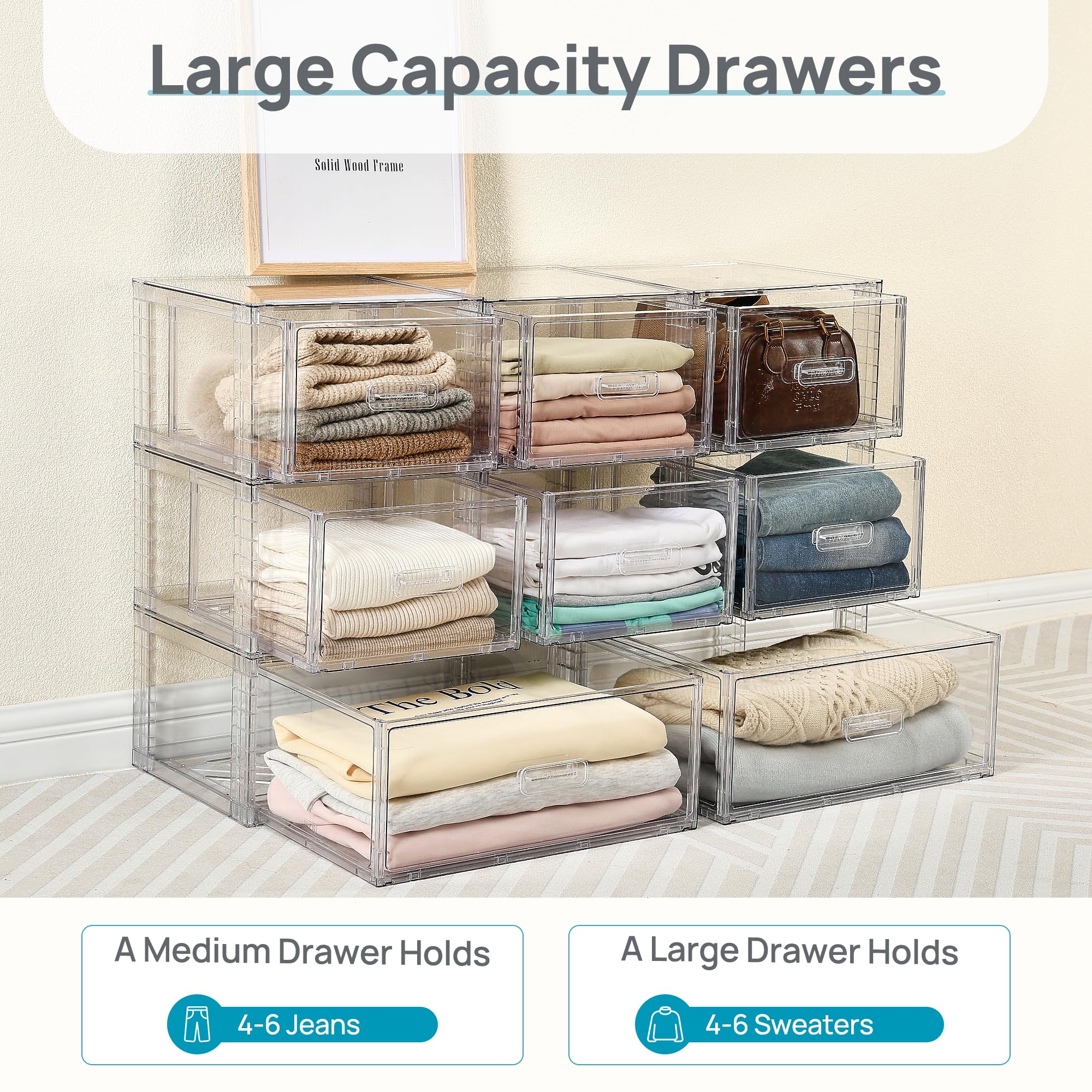 Vtopmart kitchen pantry organization with stackable drawers for snacks and gear.