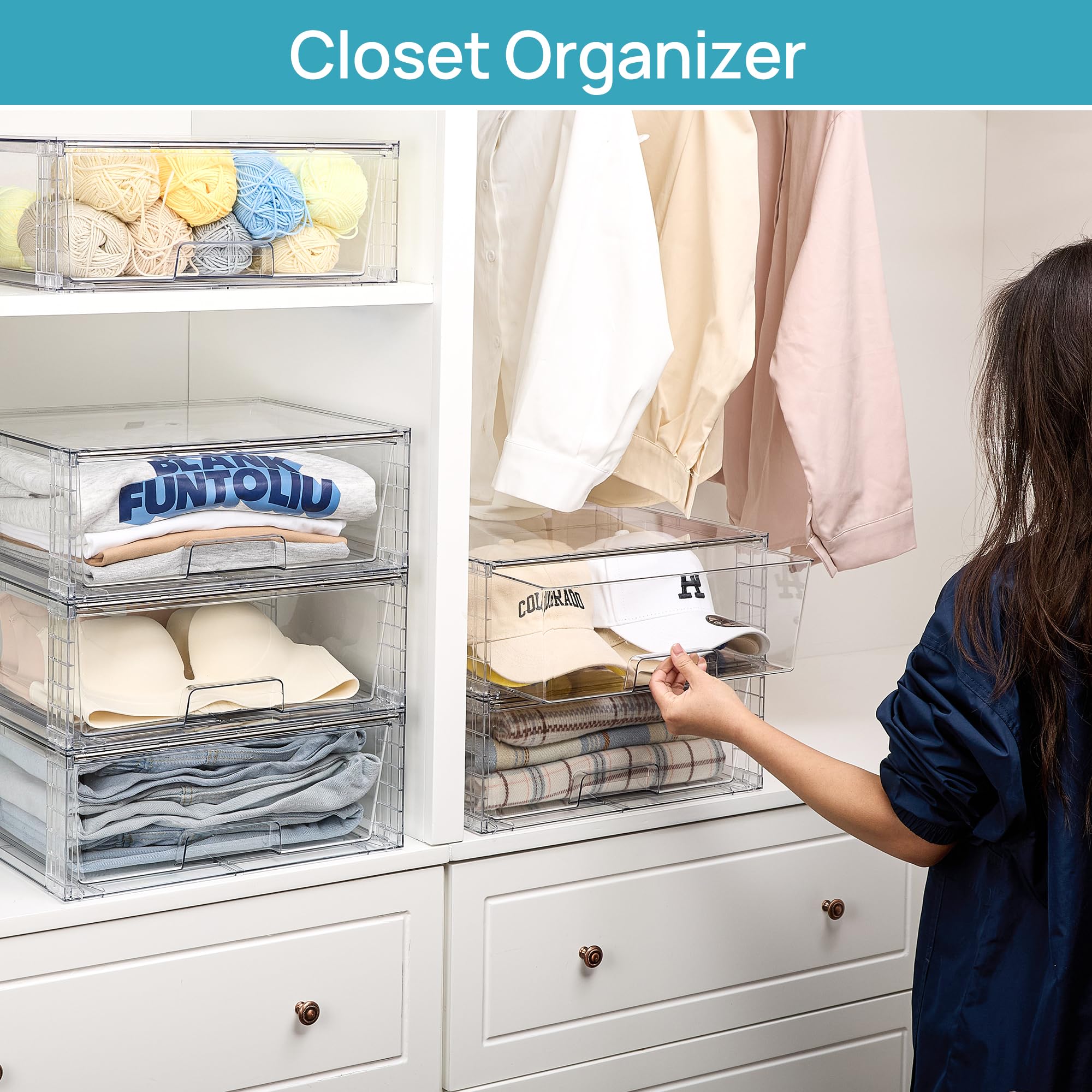 Vtopmart kitchen pantry storage drawer for towels and small tools