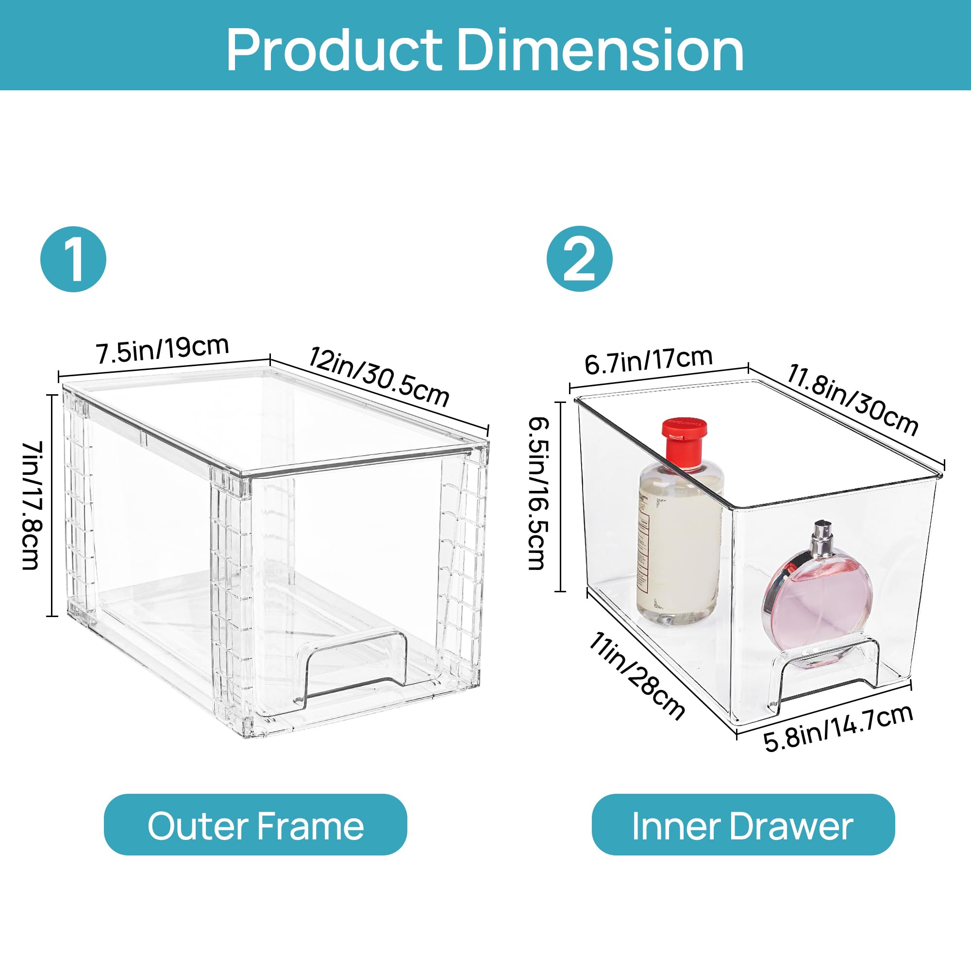 Vtopmart kitchen storage drawers in a cabinet for daily essentials
