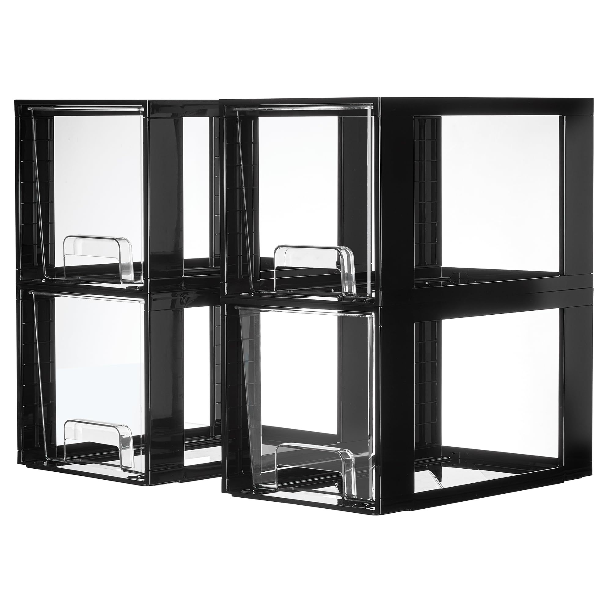Vtopmart large stackable drawers in black, easy to assemble for organized storage.