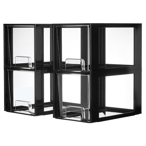 Vtopmart large stackable drawers in black, easy to assemble for organized storage.