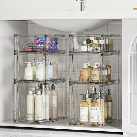 Vtopmart drawers fit pantry, cabinets, and under-sink spaces.